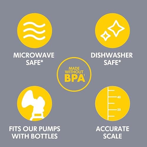 Medla Breast Milk Collection and Storage Bottles with Solid Lids - 6pk/5oz-150mL Breastmilk Container, Compatible with Medela Breast Pumps and Made Without BPA thumbnail 5