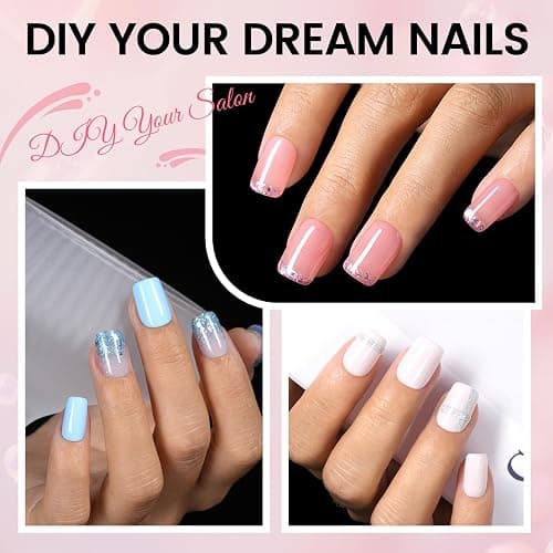 AILLSA Gel Nail Tips Kit Extra Short Square Nail Tips 120pcs, Upgrade Glue Gel 30g for False Nail Tips, Nail Extensions Full Kit with Portable Nail Lamp for Beginners thumbnail 8