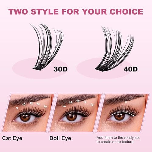 UILULU DIY Lash Extension Kit 280pcs Individual Lashes Clusters D Curl Lash Clusters, Lash Kit with Lash Bond and Seal, Remover, Lash Tweezers (30D+40D-0.07D-9-16MM Kit) - 30D+40D+Bond&Seal+Remover+Tweezers thumbnail 4