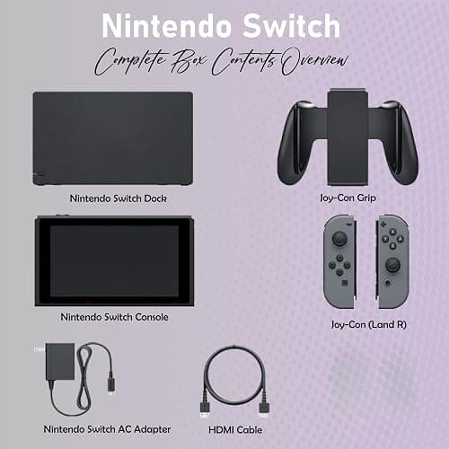 Nintendo Switch with Black and Gray Joy-Con with Dock, High Speed HDMI Cable (Renewed) thumbnail 2