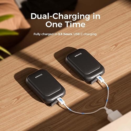OCOOPA Magnetic Rechargeable Hand Warmers 2 Pack, Card-Style Electric Hand Warmer 5000mAh, Pocket Portable Hands Heater, UL Certified, 3 Heat Settings, Tech Gifts for Men, Purse Must Haves, UT4 Young - Obsidian Black thumbnail 7