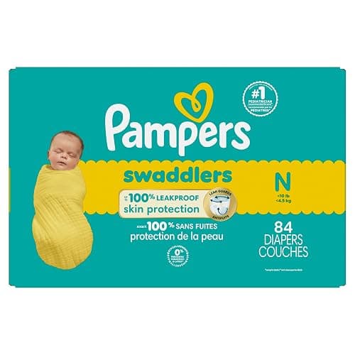 Pampers Baby Diapers - Swaddlers - Size 0, 84 Count, Ultra Absorbent Disposable Newborn Diaper thumbnail 13