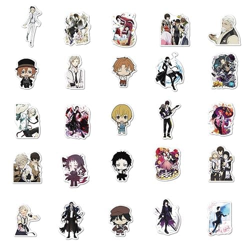 100Pcs Cartoon Bungo Stray Dogs Stickers for Water Bottles Cup Laptop Guitar Car Motorcycle Bike Skateboard Luggage Box Vinyl Waterproof Graffiti Patches JHSL thumbnail 5