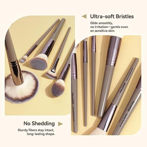 MAANGE Pinselset Makeup 49 Stück Make up Pinsel Set Professionelle Schminkpinsel für Foundation Lidschatten Konturen, Puder und Concealer thumbnail 4