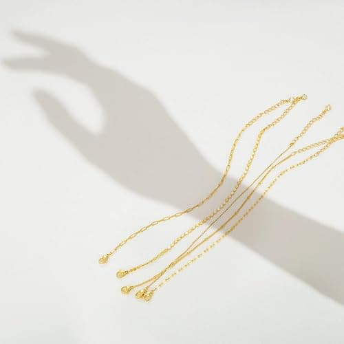 Dainty Simple Gold Bracelets for Women, Stackable Satellite Paperclip Lip Bracelet Set Tiny Lip Dot Chain Box Link for Handmade Gift Minimalist Cute Trendy Jewelry Gold Accessories for Women thumbnail 6