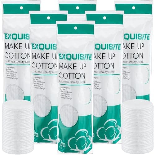 Maxcheck 600 Pcs Cotton Rounds Bulk Exfoliating Rounds for Face Makeup Remover Cotton Facial Pads for Face Makeup Removal Toner Pads - Image 1