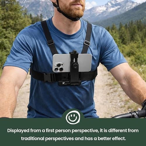 Mobile Phone Chest Mount Set, Strap Holder Cell Phone Clip for Action Camera POV Compatible with Samsung iPhone Plus etc thumbnail 6