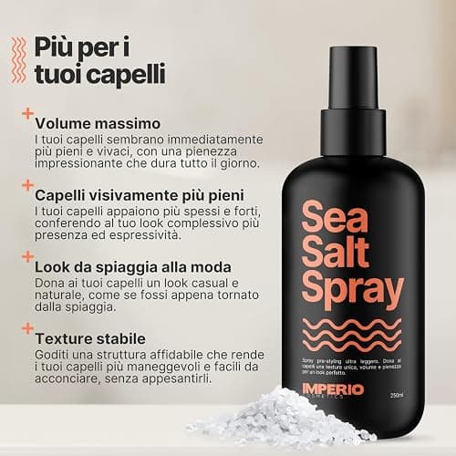 IMPERIO Sea Salt Spray - 250ml Premium Sale Marino per Capelli Più Folti e Texture Stabile - Perfette Beach Waves, Più Volume e Presa Grazie alla Potenza del Mare - Unisex Profumo thumbnail 3