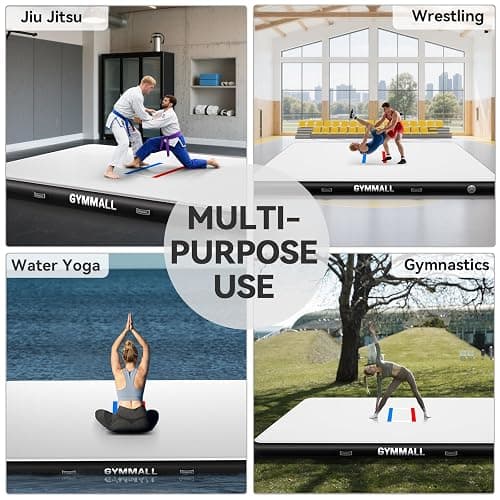 GYMMALL Wrestling Mat Inflatable 5FT/6.6FT/10FT/13FT/16.5FT, Foldable 4" Thick Jiu Jitsu Mats for Home Outdoor Indoor, Waterproof PVC Mat for Gymnastics, Water Yoga, PE Training, BJJ, MMA, Grappling thumbnail 6