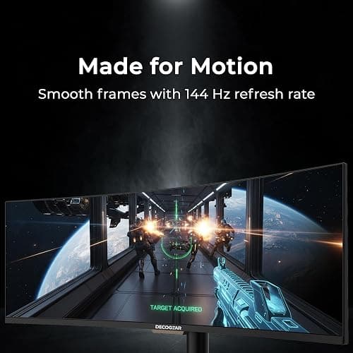 Deco Gear Curved 49” Super Ultrawide Gaming Monitor, 32:9 WDFHD 3840×1080, 144Hz, 3ms, 3000:1 VA, HDR400, Adaptive Sync, USB-C 65W, HDMI/DP, PBP/PIP, KVM, 1800R, American Seller thumbnail 4