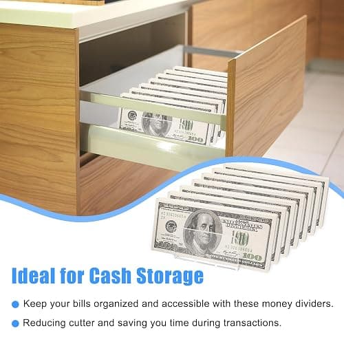 2pcs Mail Organizer Plastic Cash Tray, 7 Sections Acrylic Clear Plastic Mail Organizer, 6.6 x 3.3 inch Desk Divider Holder for Cash Envelope Mail Bill Card Makeup Palette thumbnail 4