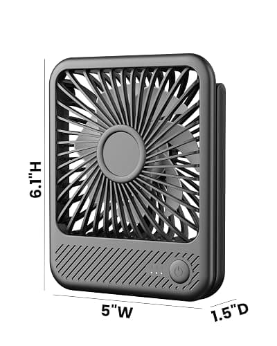 Koonie USB Desk Fan, Strong Wind Ultra Quiet Small Personal Fan with 180° Tilt Folding and 3 Speeds Adjustable, USB-C Corded Powered Mini USB Fan for Office Desktop Bedroom, NO BATTERY thumbnail 2