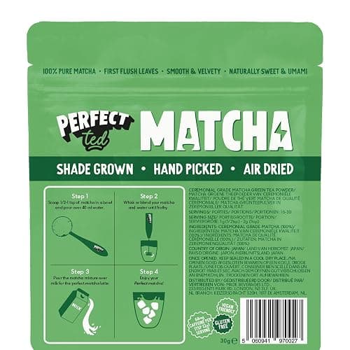 Perfect Ted Matcha Powder | Organic 30g | Ceremonial Grade Japanese Matcha Tea Powder | Matcha Fuel | (30 Servings) (30g) thumbnail 2