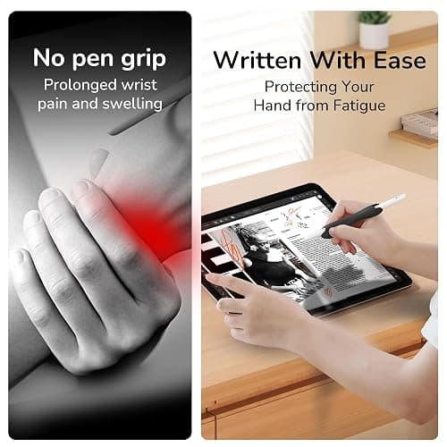 ELETIUO Grip Compatible with Apple Pencil Pro,1st/2nd Generation,USB-C Model,Protective Silicone Sleeve Cover with Anti-Slip Texture,Ergonomic Dual-Head Design,Magnetic Charging and Double Tap,Black thumbnail 7