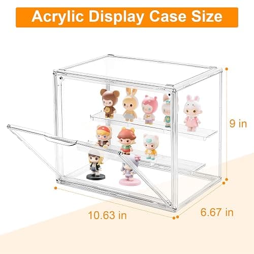 Acrylic Display Case for Collectibles Clear Display Box for Figures with Magnetic Door, Stackable Design, Dustproof, Miniature Display Shelf for Action Figures,Display Box Display Case(1PCS) thumbnail 2
