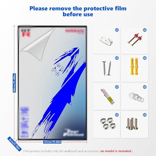 WETCEAOM Display Wallboard for Lego Technic 42210 2 Fast 2 Furious Nissan Skyline GT-R (R34) Car, Wall Art for Lego Car Wall Mount Display Frame Lover (Model Not Included) thumbnail 2