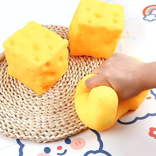 Big Cheese Squishy , Jumbo Squishy Cheese Block Stress Relief Fidget Toy,Large Size Viral Squeeze Toys for Holiday & Birthday Gifts (Large) thumbnail 4