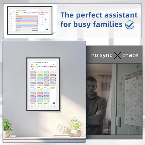 21.5 Inch Digital Calendar, Electronic Chore Chart, Smart Weekly and Monthly Planner 1920 * 1080P IPS Touchscreen Wall and Desk Calendar for Family Schedules, Black thumbnail 7