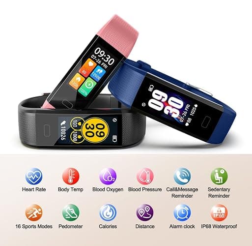 Fitness Tracker with Step/Distance/Calories Counter, Activity Tracker with Heart Rate Monitor, Slim Style Watch IP68 Waterproof, Sleep Monitor Tracker, Pedometer Watch for Women Men thumbnail 2