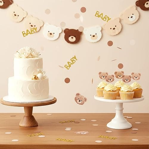 Nogeqi 200 Pcs Bear Baby Shower Confetti, We Can Bearly Wait Baby Shower Decorations Neutral for Gender Reveal Decor Party Bear Table Scatter thumbnail 7
