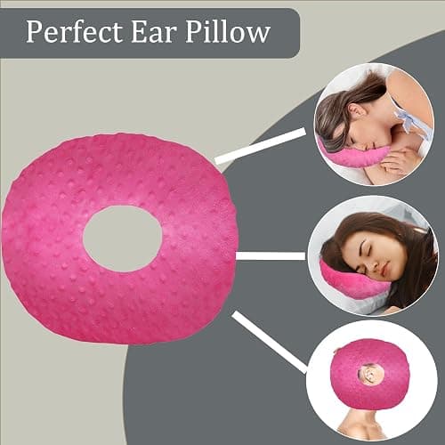 coceyese Ear Piercing Pillow for Side Sleepers with Ear Hole, Donut Pillow for CNH and Ear Pain Ear Inflammation Pressure Sores, Ear Guard Pillow (Pink Dot) thumbnail 6