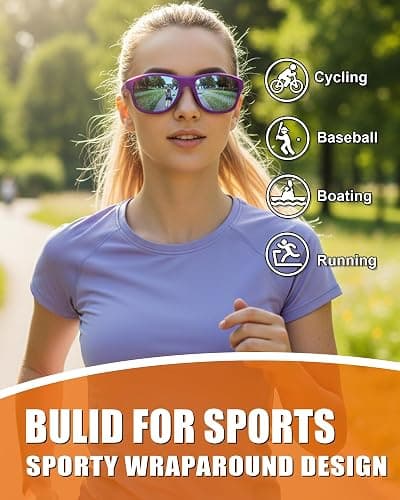 Myiaur Sports Sunglasses Womens Polarized – Unbreakable Frame Lightweight UV400 Protection Cycling Shades for Running, Fishing thumbnail 2