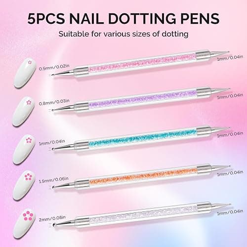 MelodySusie 10Pcs Nail Art Sculpture Pen and Acrylic Nail Dotting Pen Acrylic Dual Tipped Brushes for Resin Nail Art Tools for Design Nail Foil Carving Drawing Effect Shaping Drawing Nail Tools thumbnail 6