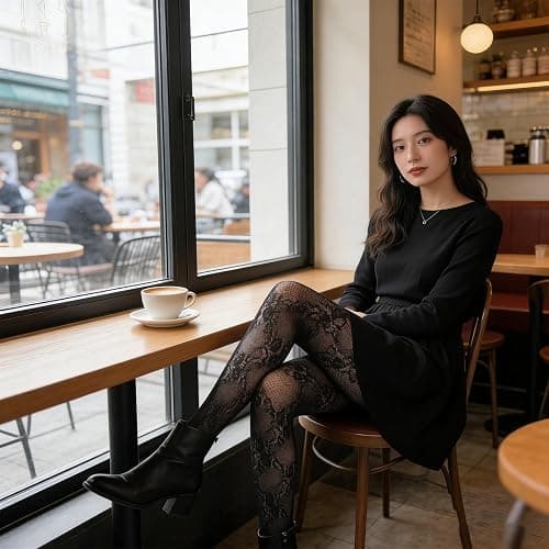 Zhixifan 3 Paar Netzstrumpfhosen Damen, Sexy Strumpfhosen Damen Schwarz mit Muster, Schlangen Netzstrumpfhose, Sexy Strumpfhosen Muster, Modisch, für Party, Cosplay, Alltag, Festival thumbnail 5