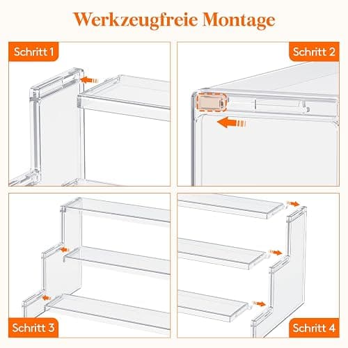Lifewit 3-stufiger Klarer Display Ständer, 22,8 x 15,7 x 13 cm Kunststoff Schminktisch Organizer, Gestufter Präsentationsstand für Make-up/Figuren/Cupcake/Nagellack, Dekorieren Riser Display Regal thumbnail 5