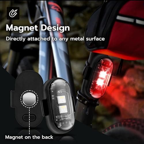 Mcbazel 4 x Wireless Remote Control LED Strobe Lights, Ambient Light with Brightness Control, 7 Colors USB Charging LED Lights Kit for Car, Motorcycle, Bike thumbnail 7