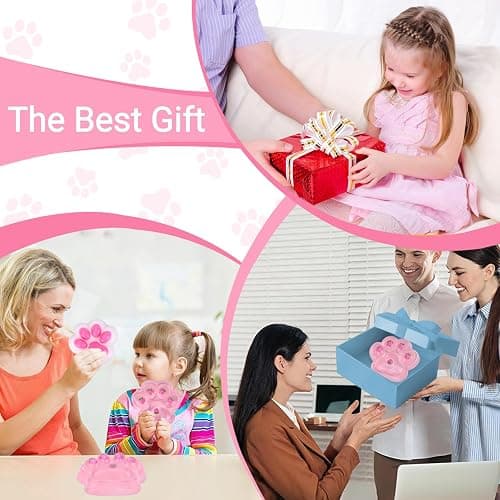 Big Taba Squishy Cat Paw Fidget Toy, Squishies Squeeze Toys for Girls 4-8, Ultra-Soft Sticky Sensory Toy Party Favors for Kids 8-12, Autism Stress Relief (Light Pink) thumbnail 6
