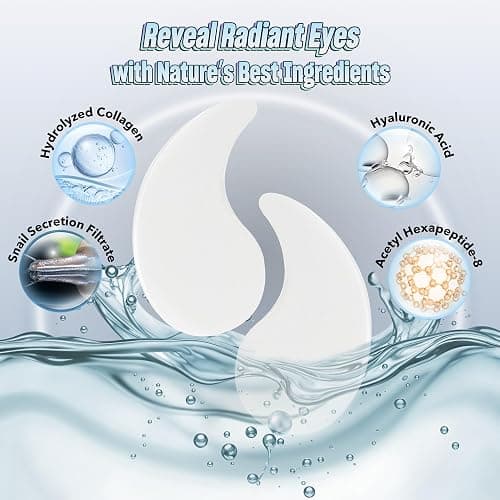NAZANO Under Eye Patches - 60 Pack for Puffy Eyes, Dark Circles, Bags & Wrinkles with Hydrolyzed Collagen & Hyaluronic Acid - Eye Care Pads for Daily Skincare (White) thumbnail 3