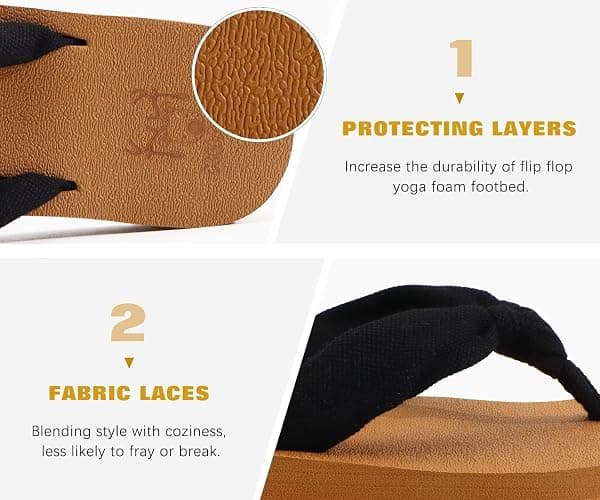 KuaiLu Flip Flops for Women with Arch Support Yoga Mat Comfortable Summer Beach Walking Thong Cushion Sandals Slip On Indoor Outdoor thumbnail 5