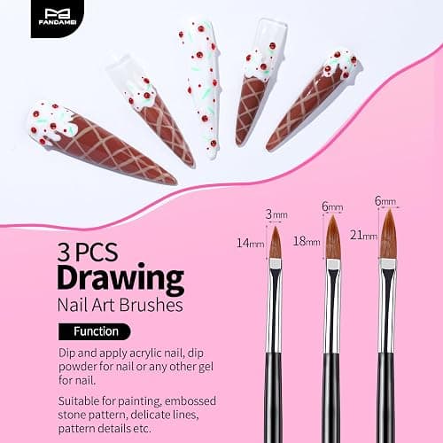 FANDAMEI Nail Art Brushes, Nail Brush Set With Nail Stand, Nail Holder For Painting Nails, Nail Art Tools, Nail Design Tools, 11PCS Nail Brushes For Nail Art, 5PCS Nail Dotting Tool, Nail Art Palette thumbnail 3