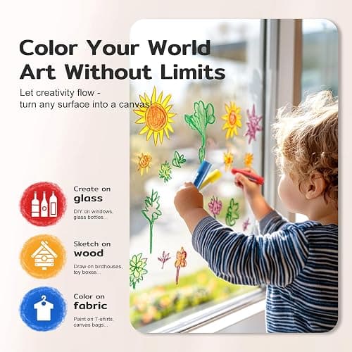 12 Colors Tempera Paint Sticks, No Mess, Quick-Drying & Non-Toxic Art Supplies, Easy-Grip for Toddlers and Kids, Works Great on Paper, Wood, Glass, Canvas, Gifts for Drawing on Various Objects thumbnail 2