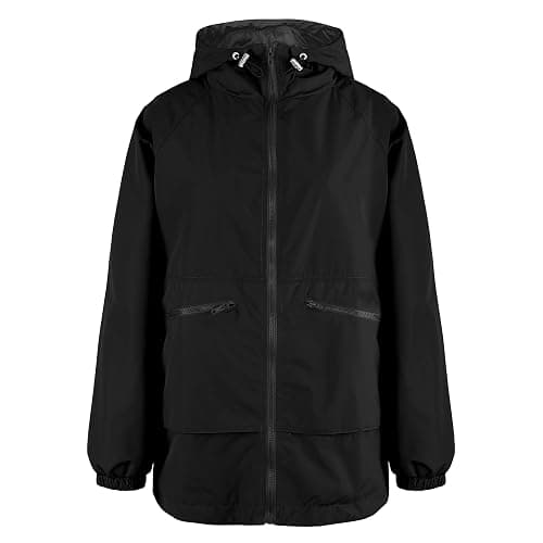 PESION Womens Waterproof Raincoat Lightweight Rain Jacket Trench Coat Hooded Windbreaker With Pockets for Outdoor thumbnail 5
