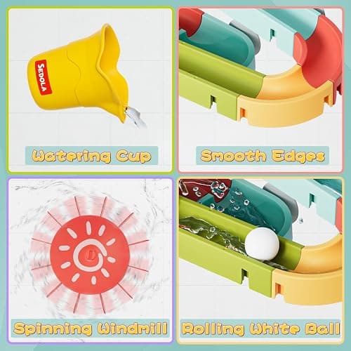 DOLIVE Bath Toys for Toddler 1-3, Kids Bathtub Time, Slide Wall Track for 1 2 Year Old, Dinosaur Spinning Toys 12-18 Months , Fun Birthday Gift for Baby Boys & Girls thumbnail 4