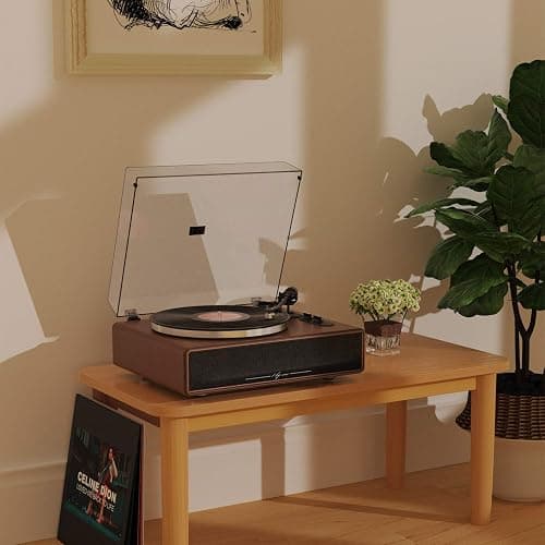 1 by ONE High Fidelity Belt Drive Turntable with Built-in Speakers, Vinyl Record Player with Magnetic Cartridge, Bluetooth Playback and Aux-in Functionality, Auto Off thumbnail 7