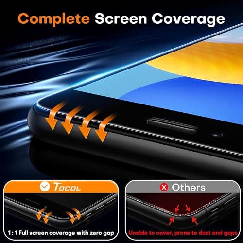 TOCOL 2 Pack Screen Protector for iPhone SE 3/2 (2022/2020 Edition), iPhone 8/7, iPhone 6s/6 4.7-Inch Instant Installation 14FT Military Grade Protective 9H+ Tempered Glass HD No Bubbles No Dust thumbnail 5