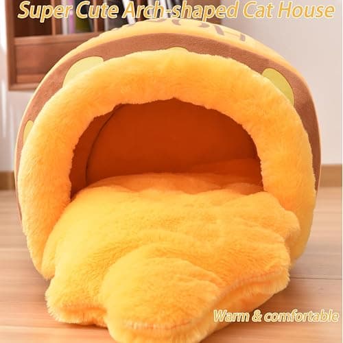 Honey Pot Cat Cave Bed, Soft and Thick Rebound Sponge Pet Nest with Removable & Washable Cushion, Cute Cartoon Design for Small Cats and Breeds thumbnail 3