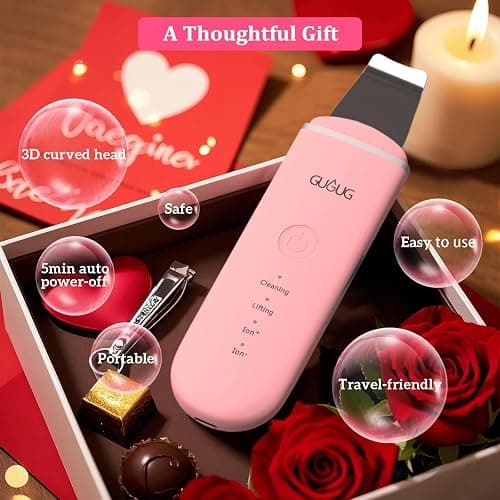 GUGUG Skin Scrubber Face Spatula Skin Spatula Pore Cleaner Blackhead Remover Tools for Facial Deep Cleansing-4 Modes, Pink thumbnail 8