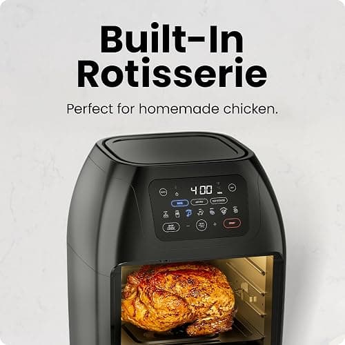 CHEFMAN Multifunctional Digital Air Fryer+ Rotisserie, Dehydrator, Convection Oven, 17 Touch Screen Presets Fry, Roast, Dehydrate, Bake, XL 10L Family Size, Auto Shutoff, Large Easy-View Window, Black thumbnail 7