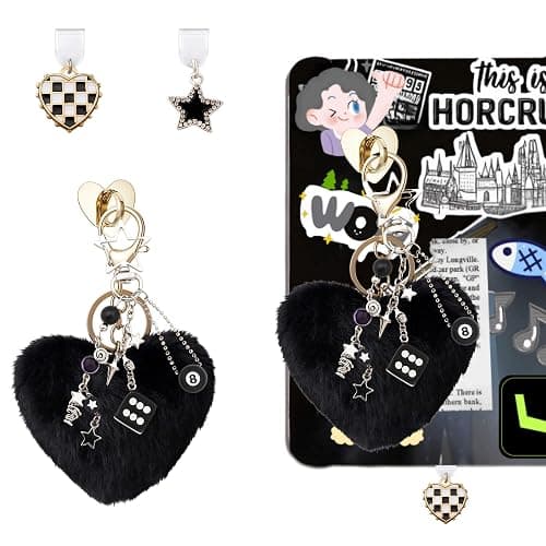 SAANG & JAT Y2K Kindle Accessories Set, Dice Star Keychain Compatible with Kindle Paperwhite 11th/12th Gen E-Reader, Includes Type C/USB C Dust Plug Charm, Perfect for Bookworms - Image 1