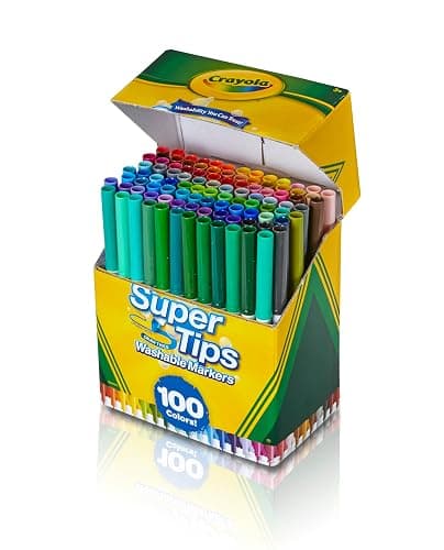 Crayola Super Tips Marker Set (100ct), Fine Point Washable Markers, Drawing Markers for Kids & Adults, Create Thick & Thin Lines, Art Supplies, Ages 3+ thumbnail 3