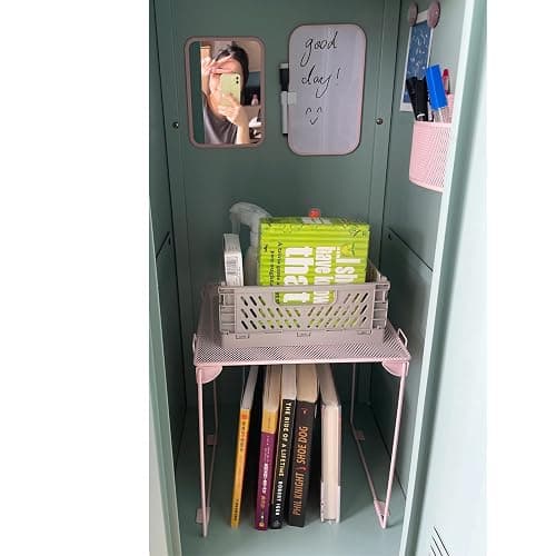 Svartur Pink Locker Accessories with Locker Shelf, Magnetic Mirror, Magnetic Pen Holder, Magnetic Small Whiteboard, Back to School Essentials Locker Decorations, 7 Piece Locker Organizer for Work thumbnail 5