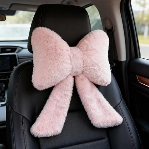 QPQPTT Bow Pillow, Bow Cushion, Pink Cushion, Soft Plush Decorative Pillow, Elegant Bow Design for Home Decor, Comfortable Throw Pillow for Sofa, Bed, Car, for Women thumbnail 2