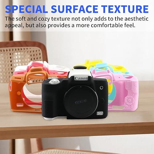 Easy Hood Camera Case for Canon EOS M50/M50 Mark II Digital Camera, Anti-Scratch Soft Silicone Case Cover Housing Protective Cover Protector Camera Body Skin Case (Pink) - Pink thumbnail 7