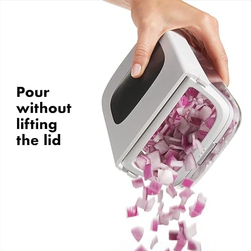 OXO 11122600 Good Grips Vegetable Chopper With Easy-Pour Opening, White, 10.7 x 26.2 x 16.5 cm thumbnail 3