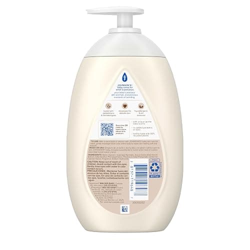 Johnson's Skin Nourishing Baby Lotion, Vanilla & Oat Scents, Hypoallergenic Baby Body Lotion for 72 Hour Hydration Until Baby's Next Bath Moisturizes & Protects from Dryness, 16.9 fl. oz thumbnail 9