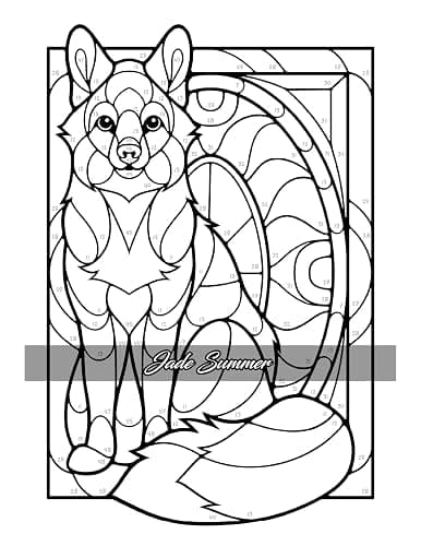 Color by Number Animals: Adult Coloring Book with Cats, Dogs, Birds, Butterflies, Horses, Sloths, and Many More for Stress Relief and Relaxation thumbnail 28